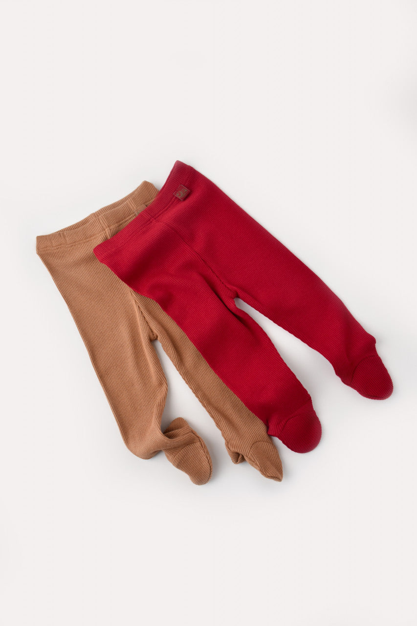 Set 2 pantaloni cu botosei bebe unisex Girafa, BabyCosy, 100% bumbac organic